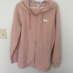 PINK Victoria’s Secret long dusty pink hoodie jacket